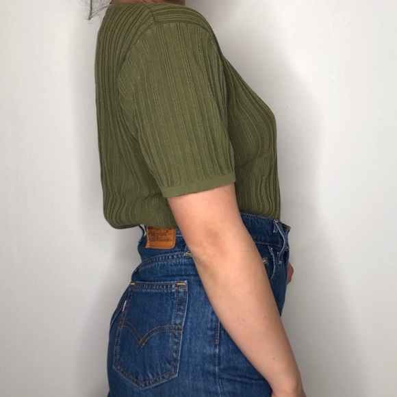 Olive Green Knit Top - Picture 2 of 3